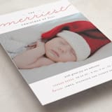 "The Merriest Christmas Of All" - Holiday Birth Announcement Cards in Bubblegum by Sara Hicks Malone - Detail