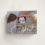 "Expecting More Joy" - Holiday Birth Announcement Cards in Starlight by Alethea and Ruth - Folded Card