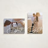 "Expecting More Joy" - Holiday Birth Announcement Cards in Starlight by Alethea and Ruth - Photo Orientation Options