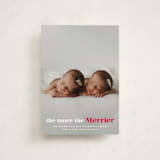 "a merry addition" - Holiday Birth Announcement Cards in Frosting by Liz Conley - Front