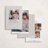 "Merrier This Year" - Holiday Birth Announcement Cards in Toffee by Everett Paper Goods - Back of Card Options