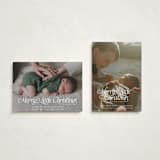 "Our Merry Little Christmas" - Holiday Birth Announcement Cards in Sugar by Jenna Holcomb - Photo Orientation Options