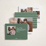 "Merry Scallop" - Holiday Birth Announcement Cards in Holly by Hooray Creative - Back of Card Options