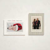"Merry Scallop" - Holiday Birth Announcement Cards in Holly by Hooray Creative - Photo Orientation Options