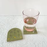 "Illustrated Floral Arch Coaster Set" - Coasters in green by Quiet Clementine
