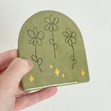 "Illustrated Floral Arch Coaster Set" - Coasters in green by Quiet Clementine
