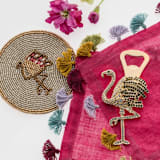 "Flamingo coasters" - Coasters in gold by Joanna Buchanan