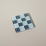 "Glass Tile Coaster in Mermaid" - Coasters in blue by Subtle Art Studios