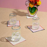 "Carnival Stripe Cocktail Napkins (Set of 4)" - Coasters in multicolor by ATELIER SAUCIER