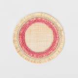 "Ruffle edge straw coasters, pink" - Coasters in pink by Joanna Buchanan