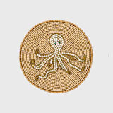"Octopus coaster, set of four" - Coasters in gold by Joanna Buchanan