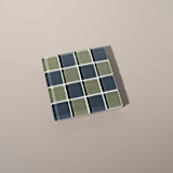 "Glass Tile Coaster in Dusted Moss" - Coasters in green by Subtle Art Studios
