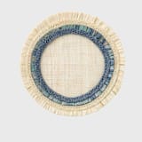 "Ruffle edge straw coasters, Indigo, set of four" - Coasters in blue by Joanna Buchanan