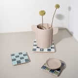 "Glass Tile Coaster in A Love Letter" - Coasters in blue by Subtle Art Studios