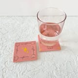 "Floral Illustrated Square Coaster Set" - Coasters in pink by Quiet Clementine