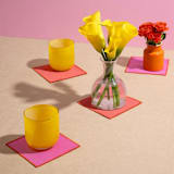 "Lollipop Twill Cocktail Napkins (Set of 4)" - Coasters in pink by ATELIER SAUCIER
