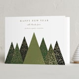 "Shimmering Christmas Trees" - Holiday Cards in Fir by Roopali - Folded Card