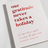 "Always Grateful" - Holiday Cards in Candy Cane by Louise Kay - Detail