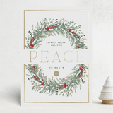 "Peace On Earth" - Holiday Cards in Candy Cane by Susan Moyal - Front