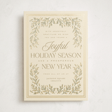 "Pine Border" - Holiday Cards in Eggnog by Erin German - Front