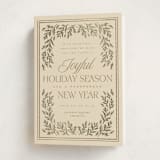 "Pine Border" - Holiday Cards in Eggnog by Erin German - Folded Card