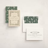 "Pine Border" - Holiday Cards in Eggnog by Erin German - Assembled