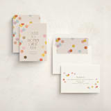 "Confetti Dots" - Holiday Cards in Peach by Ellen Schlegelmilch - Assembled