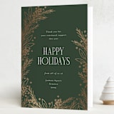"Gilded Edge" - Holiday Cards in Forest by Michelle Taylor - Folded Card