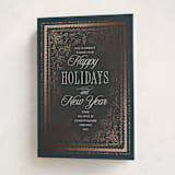 "Gilded Hand Drawn Frame" - Holiday Cards in Coal by Hannah Williams - Folded Card
