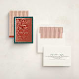 "Gilded Hand Drawn Frame" - Holiday Cards in Poinsettia by Hannah Williams - Assembled