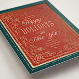 "Gilded Hand Drawn Frame" - Holiday Cards in Poinsettia by Hannah Williams - Detail