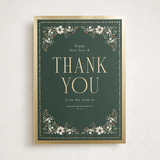 "Botanical Thank You" - Holiday Cards in Evergreen by Itsy Belle Studio - Front