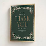 "Botanical Thank You" - Holiday Cards in Evergreen by Itsy Belle Studio - Folded Card