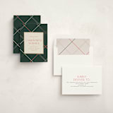 "minimal plaid" - Holiday Cards in Evergreen by Carolyn Nicks - Assembled