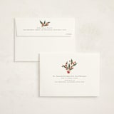 "Ribbon Bouquet" - Holiday Cards in Forest by Jackie Crawford - FREE Recipient Addressing