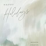 "Pastoral Canvas" - Holiday Cards in Seagrass by Hooray Creative - Close-Up