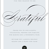 "Elegant Gratitude" - Holiday Cards in Navy by Annie Shapiro - Close-Up