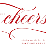 "New Year Cheers" - Holiday Cards in Candy Cane by Louise Kay - Detail
