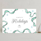 "ribbon drawing" - Holiday Cards in Turquoise by Cass Loh - Front