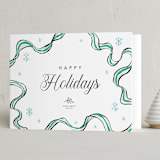 "ribbon drawing" - Holiday Cards in Turquoise by Cass Loh - Folded Card