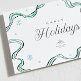 "ribbon drawing" - Holiday Cards in Turquoise by Cass Loh - Close-Up