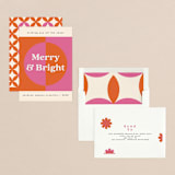 "Modern Retro Holiday" - Holiday Cards in Fuchsia by Nazia Hyder - Assembled