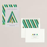 "Modern Striped Holiday Tree" - Holiday Cards in Smoke by melanie mikecz - Assembled