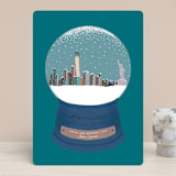 "Snowy Scene" - Holiday Cards in Cerulean by Leah Bisch - Front