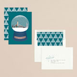 "Snowy Scene" - Holiday Cards in Cerulean by Leah Bisch - Assembled