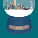 "Snowy Scene" - Holiday Cards in Cerulean by Leah Bisch - Close-Up