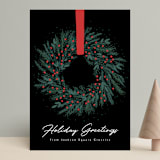 "Holiday wreath" - Holiday Cards in Onyx by Kacey Kendrick Wagner - Front