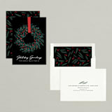 "Holiday wreath" - Holiday Cards in Onyx by Kacey Kendrick Wagner - Assembled