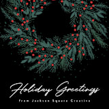 "Holiday wreath" - Holiday Cards in Onyx by Kacey Kendrick Wagner - Close-Up