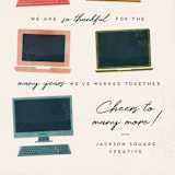 "Computer Years" - Holiday Cards in Ivory by Amy Payne - Detail